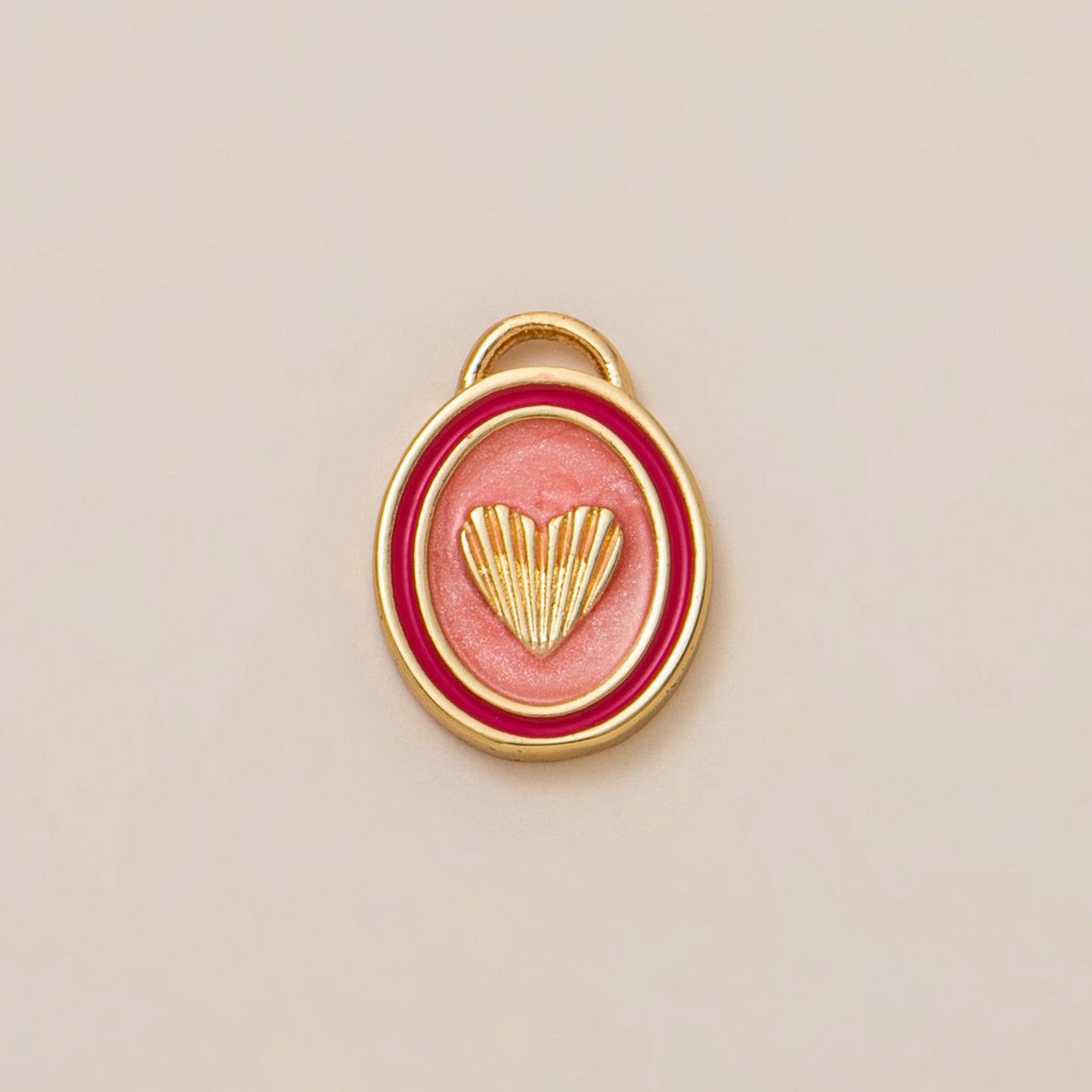 Luxury 18K Gold Plated Brass Heart Bow Geometric Pendant