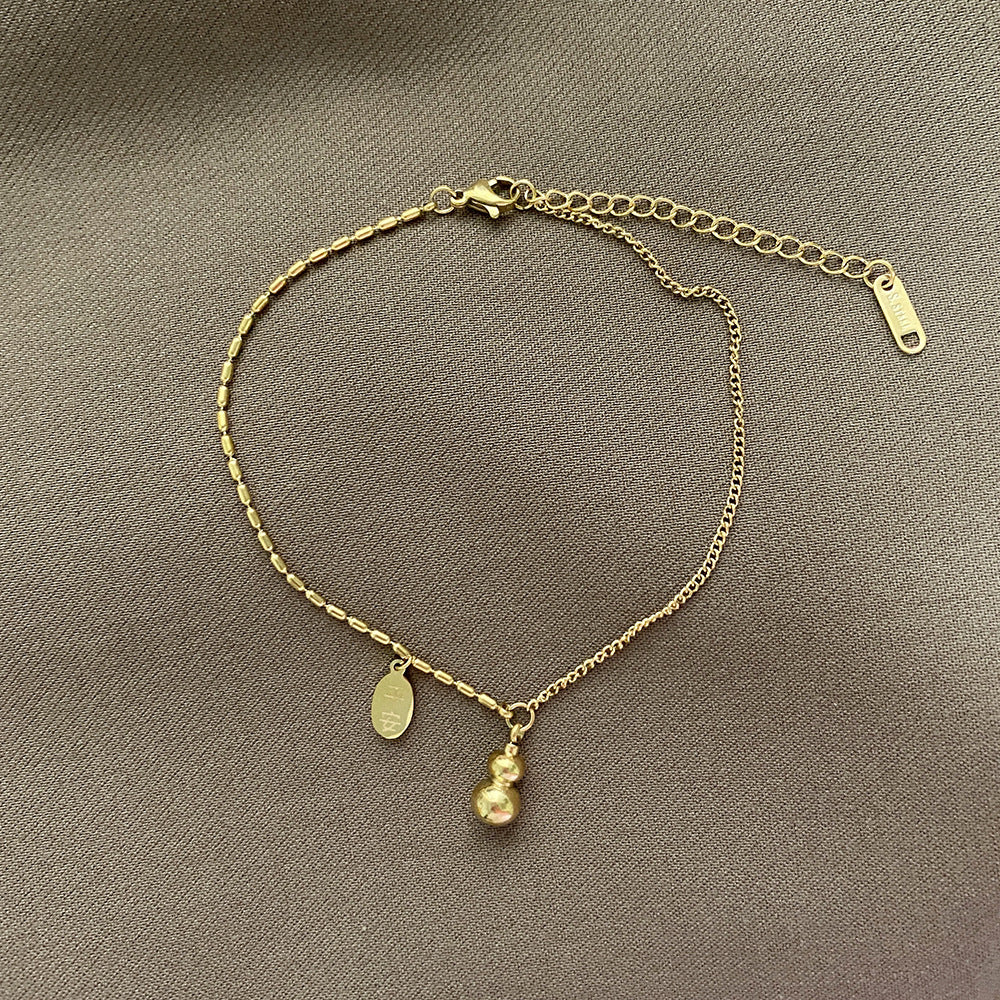 Vintage 18K Gold Plated Asymmetrical Gourd Leaf Floral Bracelet