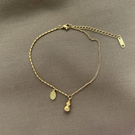 Bracciale Vintage Placcato Oro 18K a Foglia di Zucca Floreale Asimmetrico