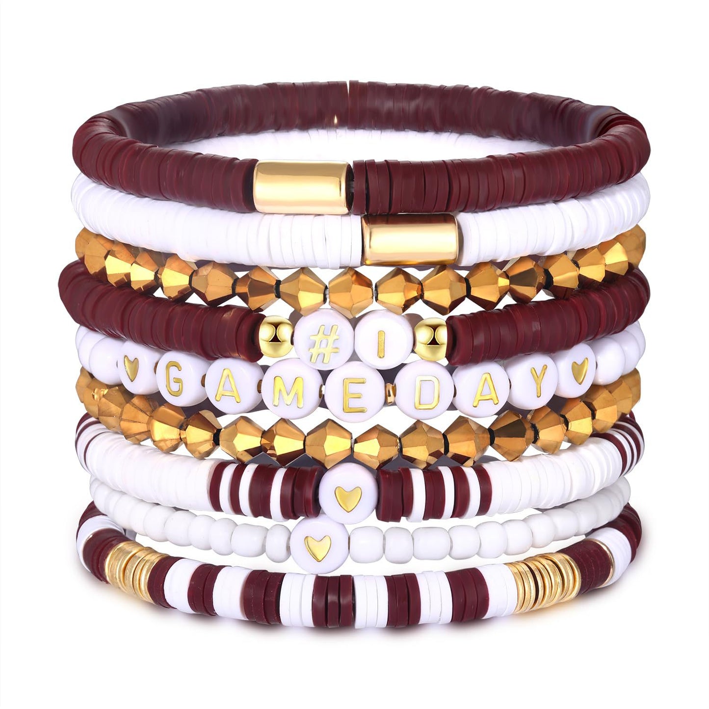 Bohemian Sporty Letter Resin Beaded Stretch Bracelet Unisex