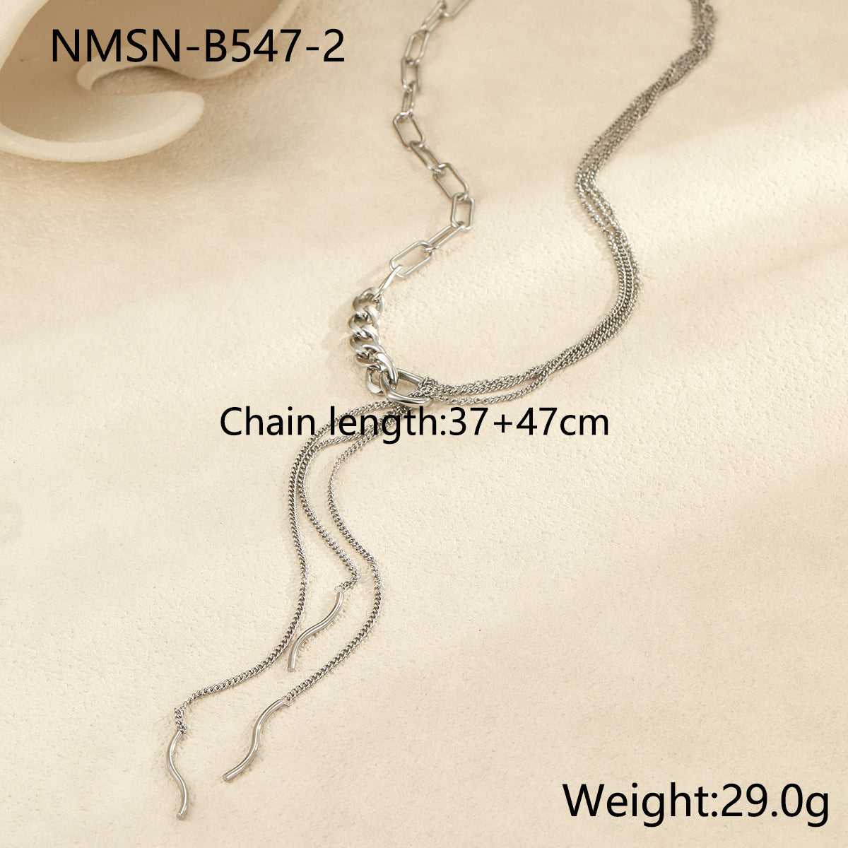Collar minimalista geométrico de acero de titanio con acabado chapado para mujer, cadena de acero inoxidable hipoalergénico con colgante de capas