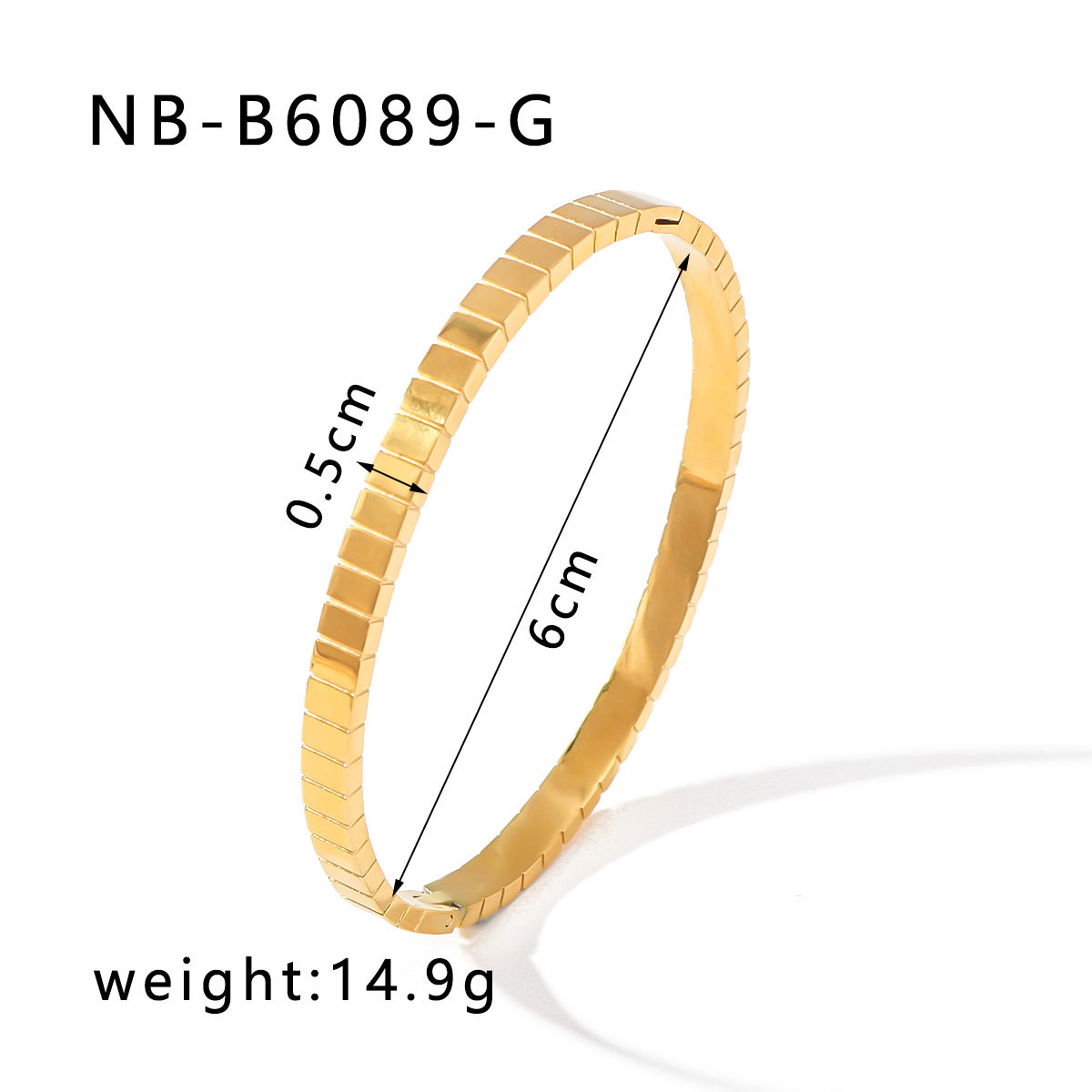 Geometric Heart-Shaped Titanium Steel Bracelet with Zircon Inlays Plated in 18K Gold for Women