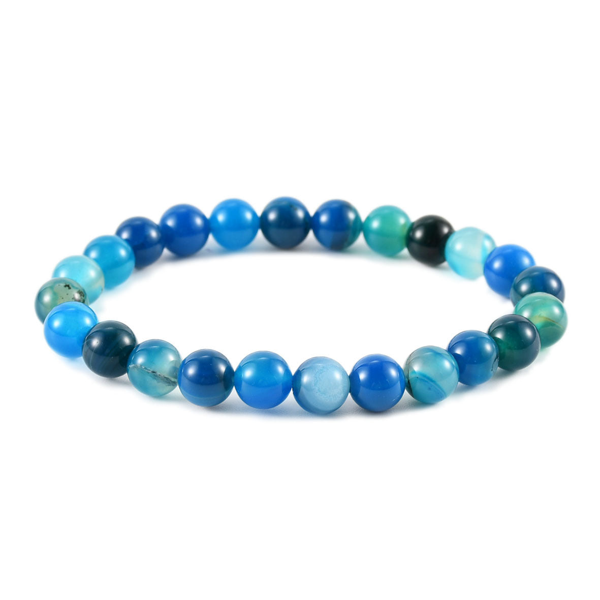 Geometric Natural Stone Agate Beaded Bracelet Unisex Handmade Jewelry