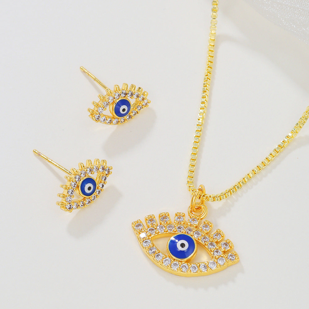 Casual Heart Gold Plated Brass Cubic Zirconia Necklace for Women