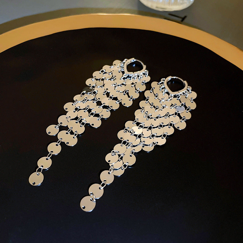 Orecchini a Nappa Geometrici Minimalisti in Metallo Placcato con Perni in Argento Sterling