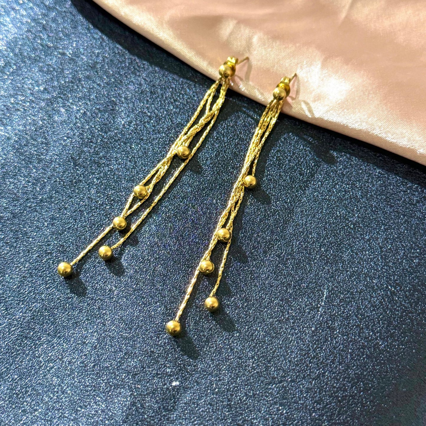 Elegant Stainless Steel Tassel Drop Earrings for Unisex