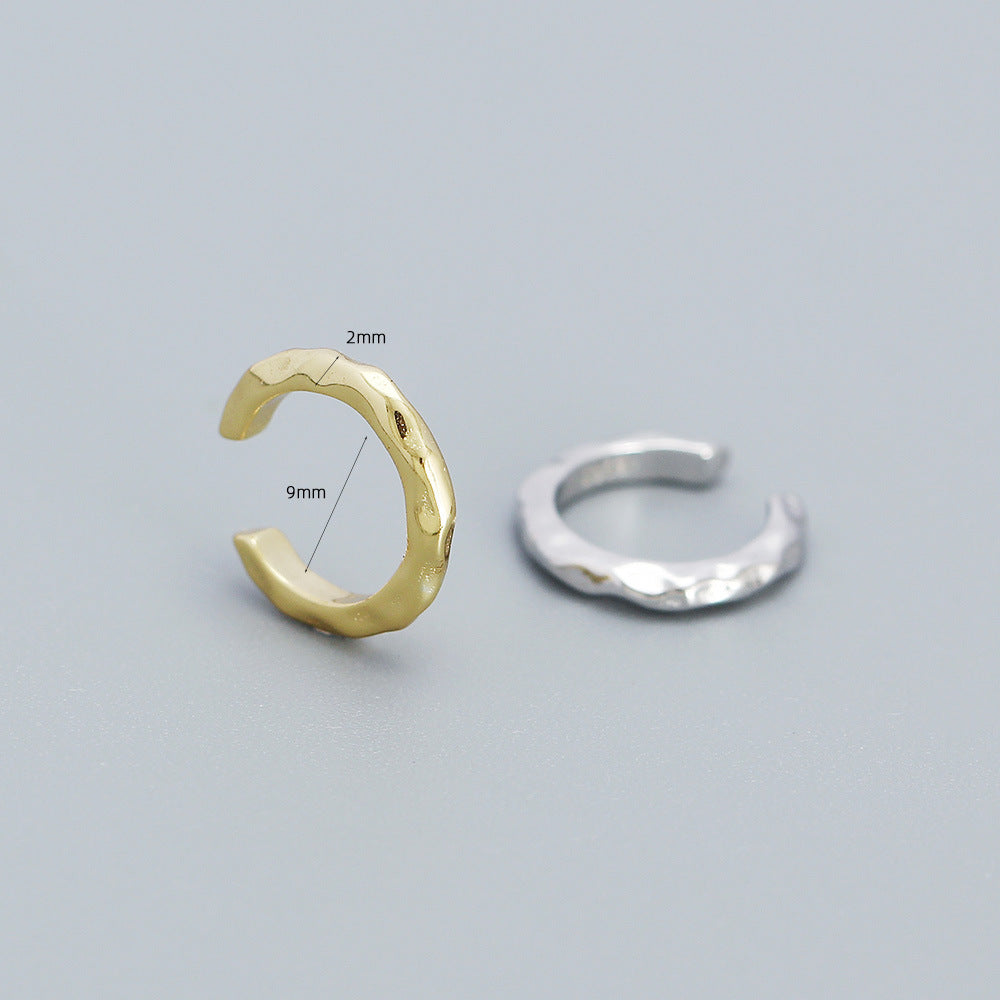 Orecchini a Clip in Argento Sterling 925 Stile Geometrico per Orecchie Non Forate con Design Poker di Strass, Gioielli con Polsino per Orecchio alla Moda e Minimalisti