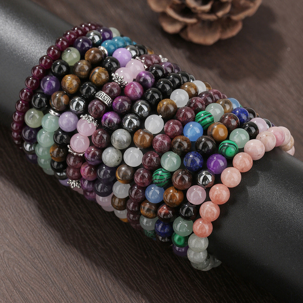 Geometric Round Crystal Gemstone Bracelet for Unisex