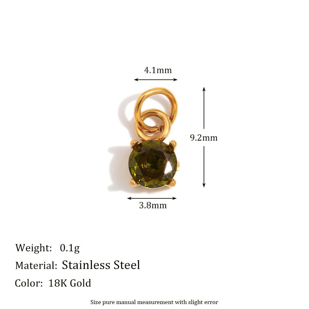 Ciondolo a Barra con Charms in Acciaio Inossidabile Geometrico Minimalista Placcato Oro 18K
