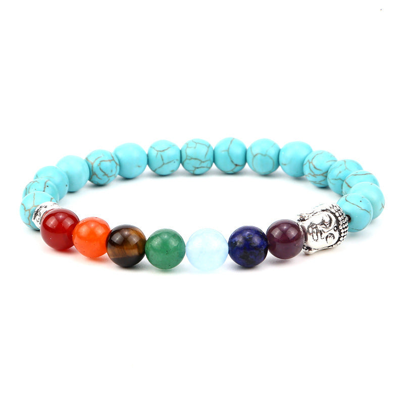Unisex Geometric Alloy Bracelet Set with Tiger Eye, Green Aventurine and Red Agate Beads