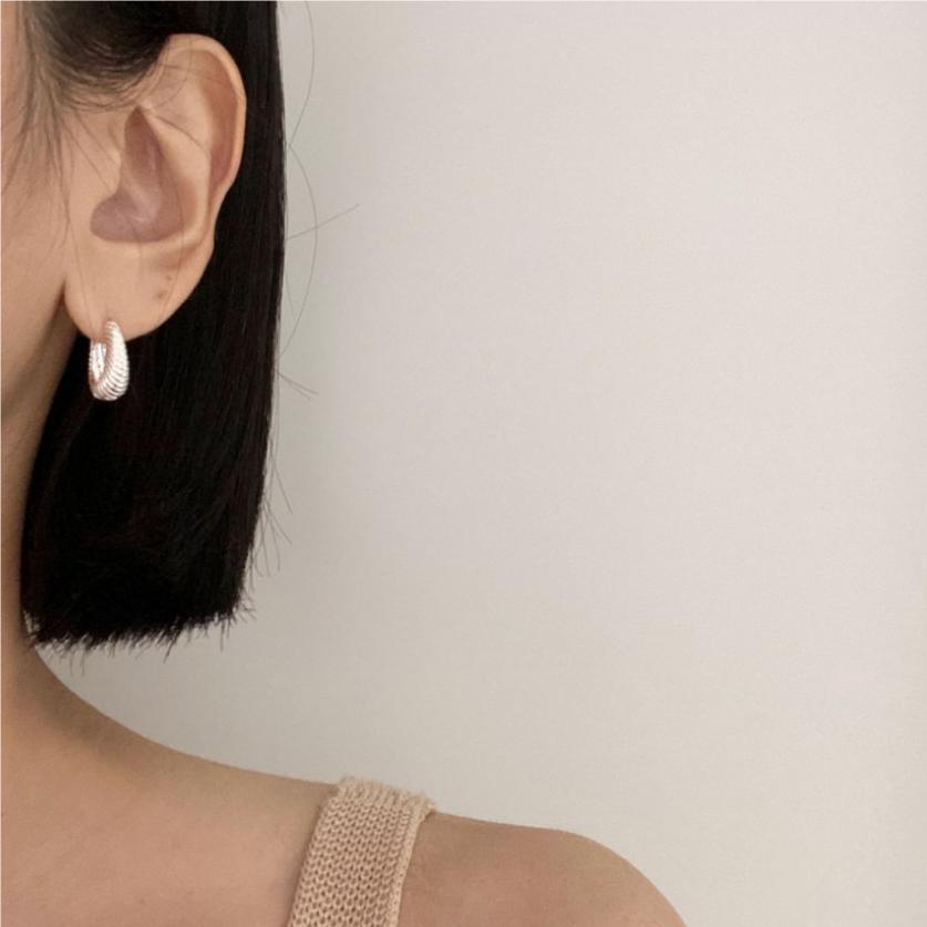 Minimalist Geometric Letter Stud Earrings in 925 Sterling Silver with Gold Plating