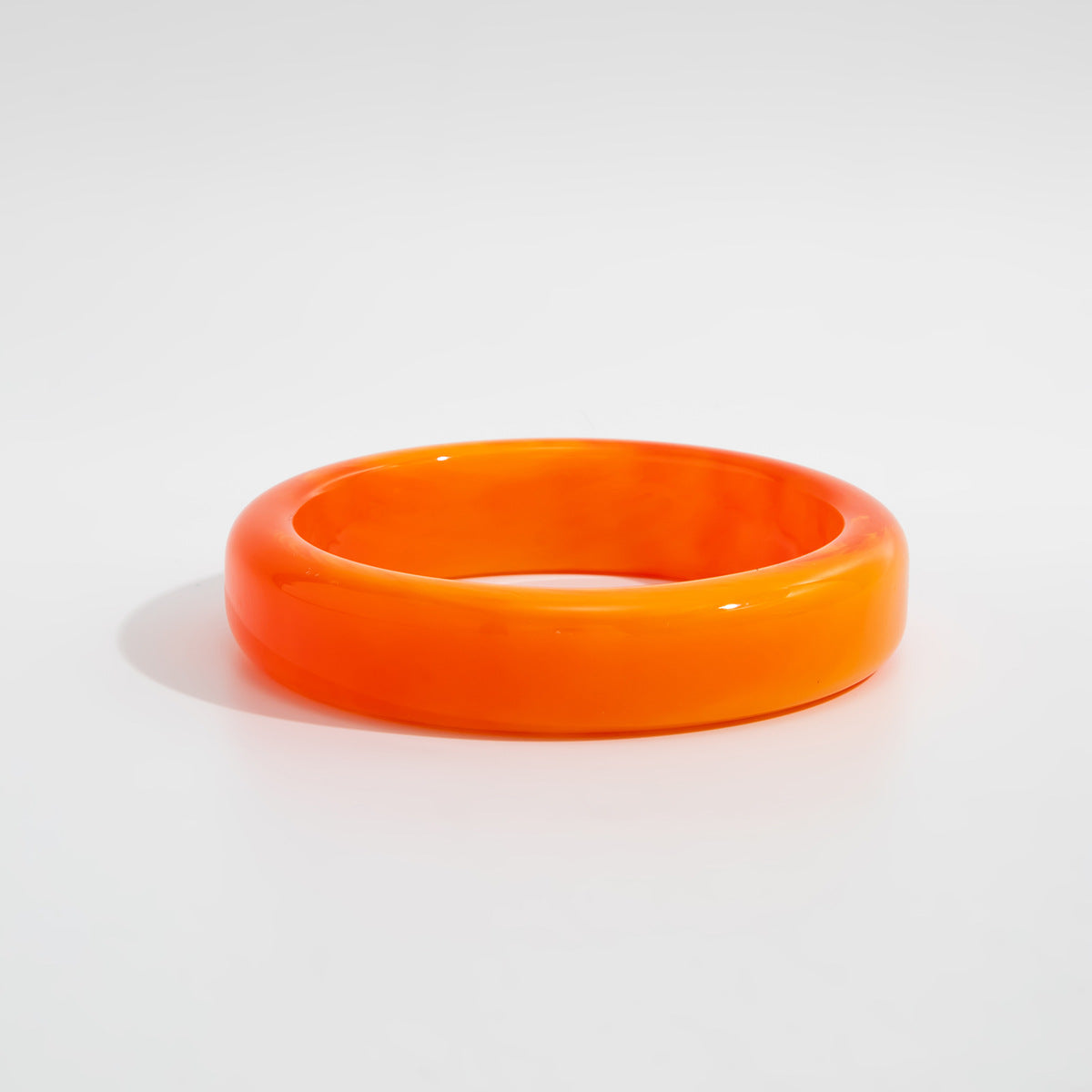 Multicolor Gradient Geometric Resin Bangle Bracelet for Women