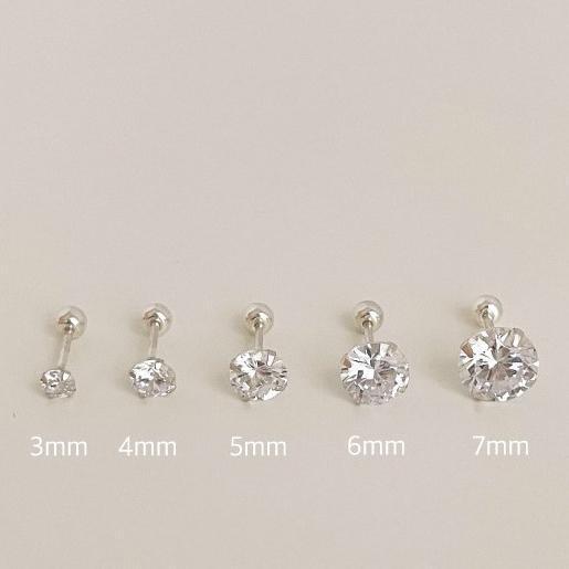 Pendientes minimalistas de tuerca de plata de ley 925 con forma de gota de agua e incrustaciones de circonitas para mujer