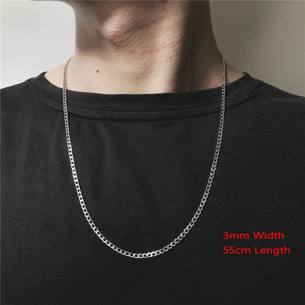 Hip-hop Punk Geometric Titanium Steel Rope Chain Necklace Unisex