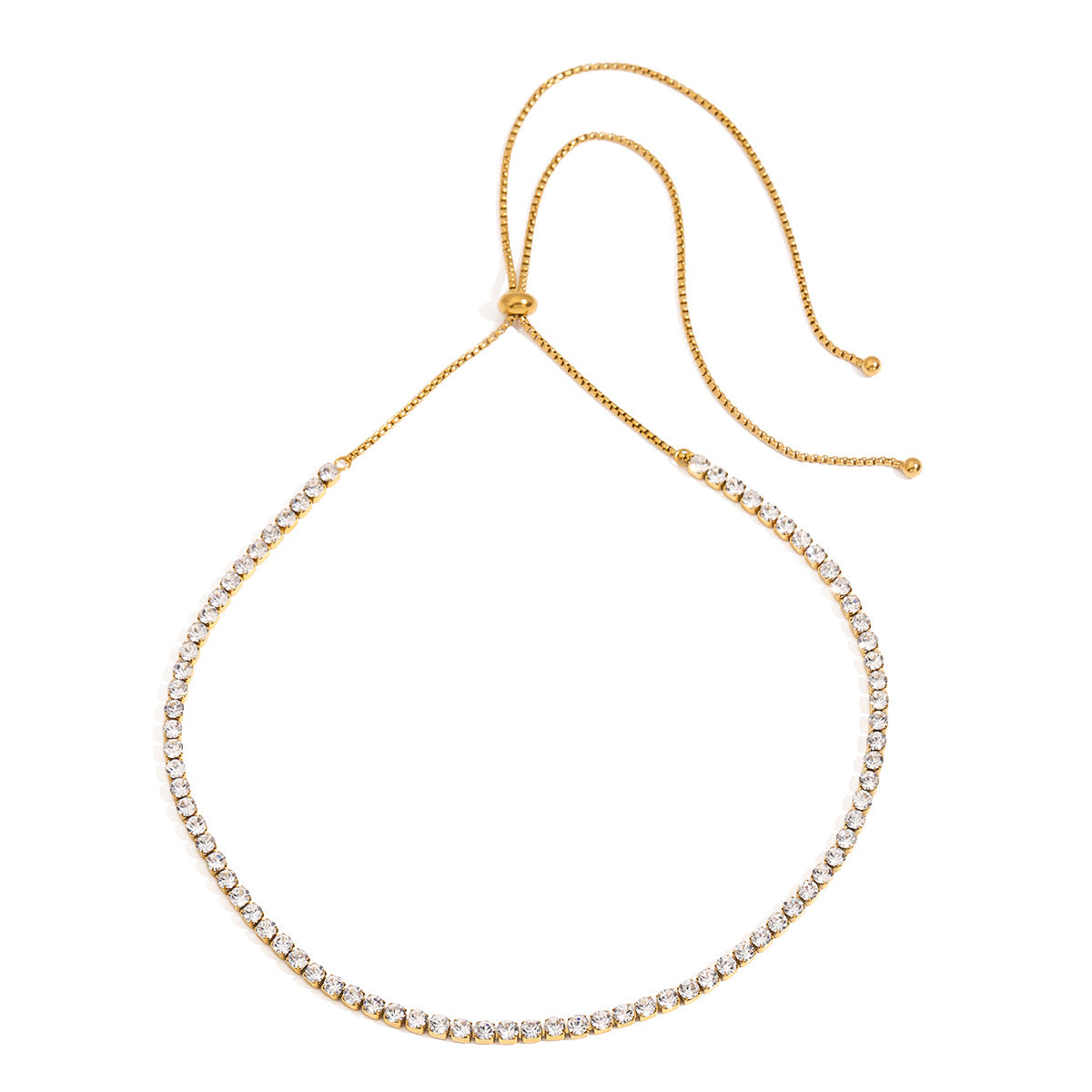 Elegant Geometric Round Stainless Steel Necklace with Cubic Zirconia and Titanium Steel Pendant for Women