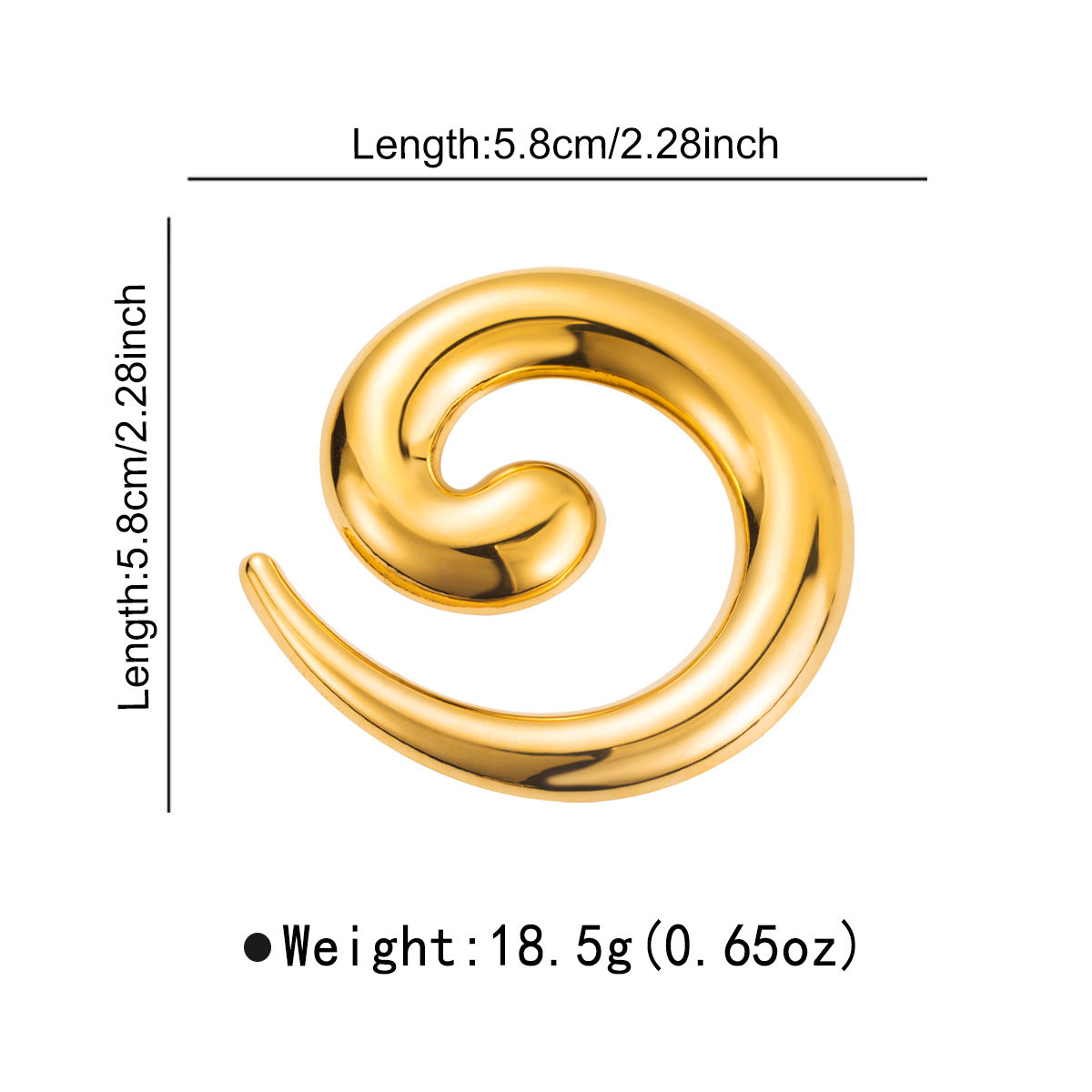 Broche de Serpiente Geométrica Minimalista de Acero Inoxidable con Acabado Chapado para Mujer