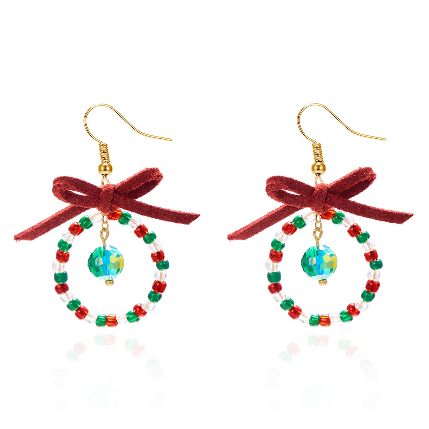 Aretes de aro de acrílico en forma de lazo estilo Ins para mujer con detalles hechos a mano