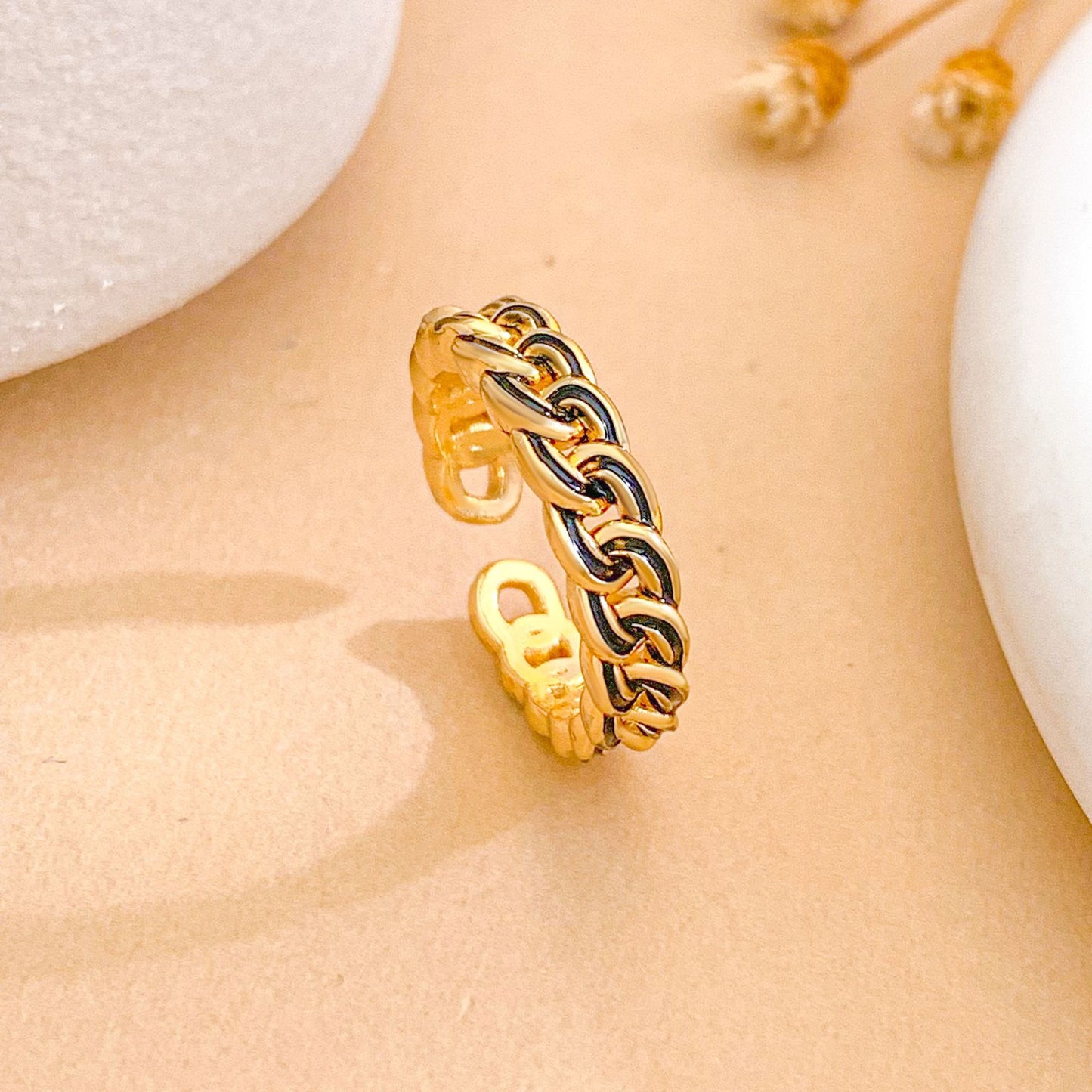 Minimalist Elegant Gold Plated Brass Rope Weave Heart Butterfly Bow Adjustable Ring for Women
