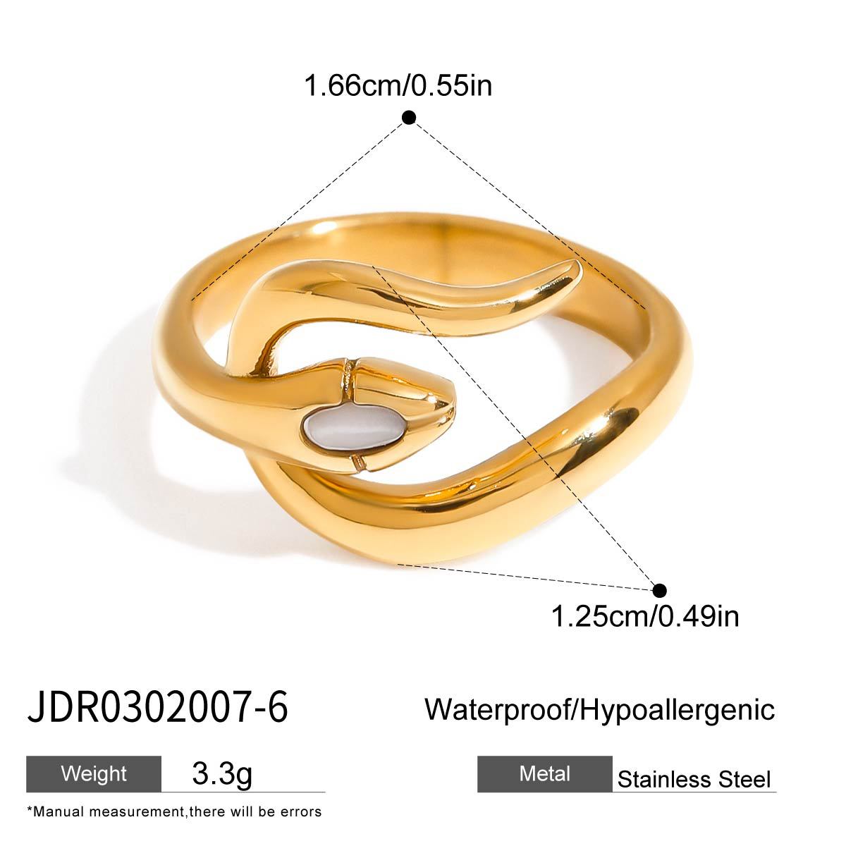 Geometric Plated Stainless Steel Ring for Women