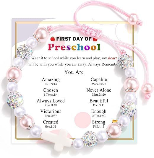 Sweet Pink Pearl Butterfly Letter Charm Bracelet for Women