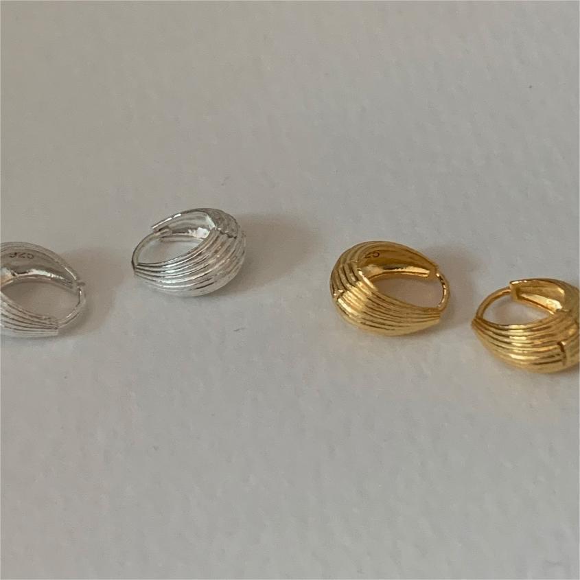 Minimalist Geometric Letter Stud Earrings in 925 Sterling Silver with Gold Plating
