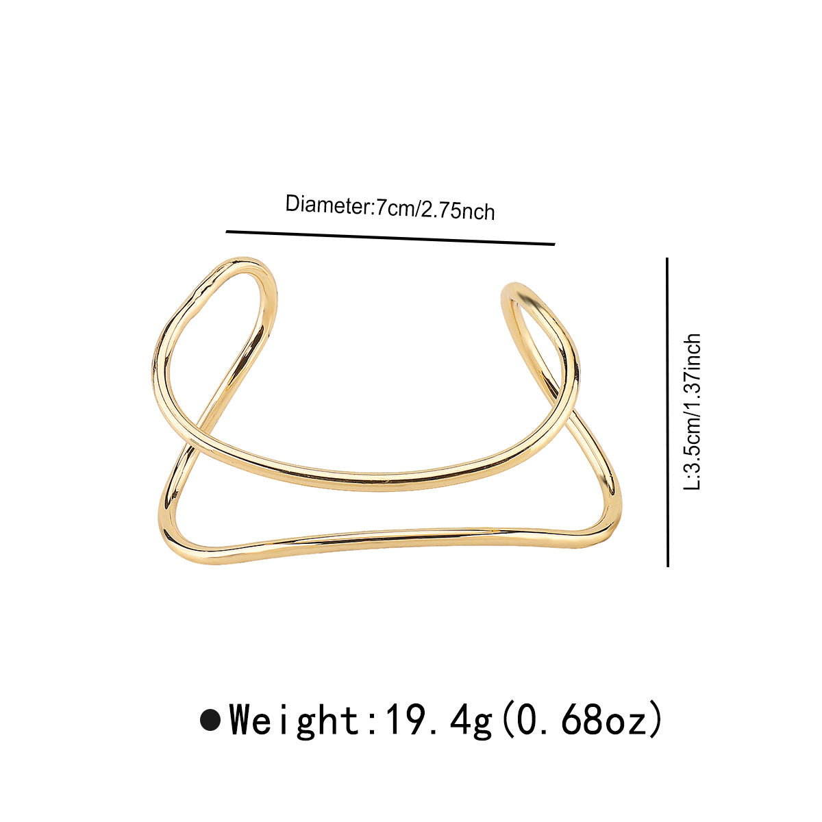 Braccialetto alla moda minimalista a due livelli con geometria irregolare e intaglio traforato per uso quotidiano