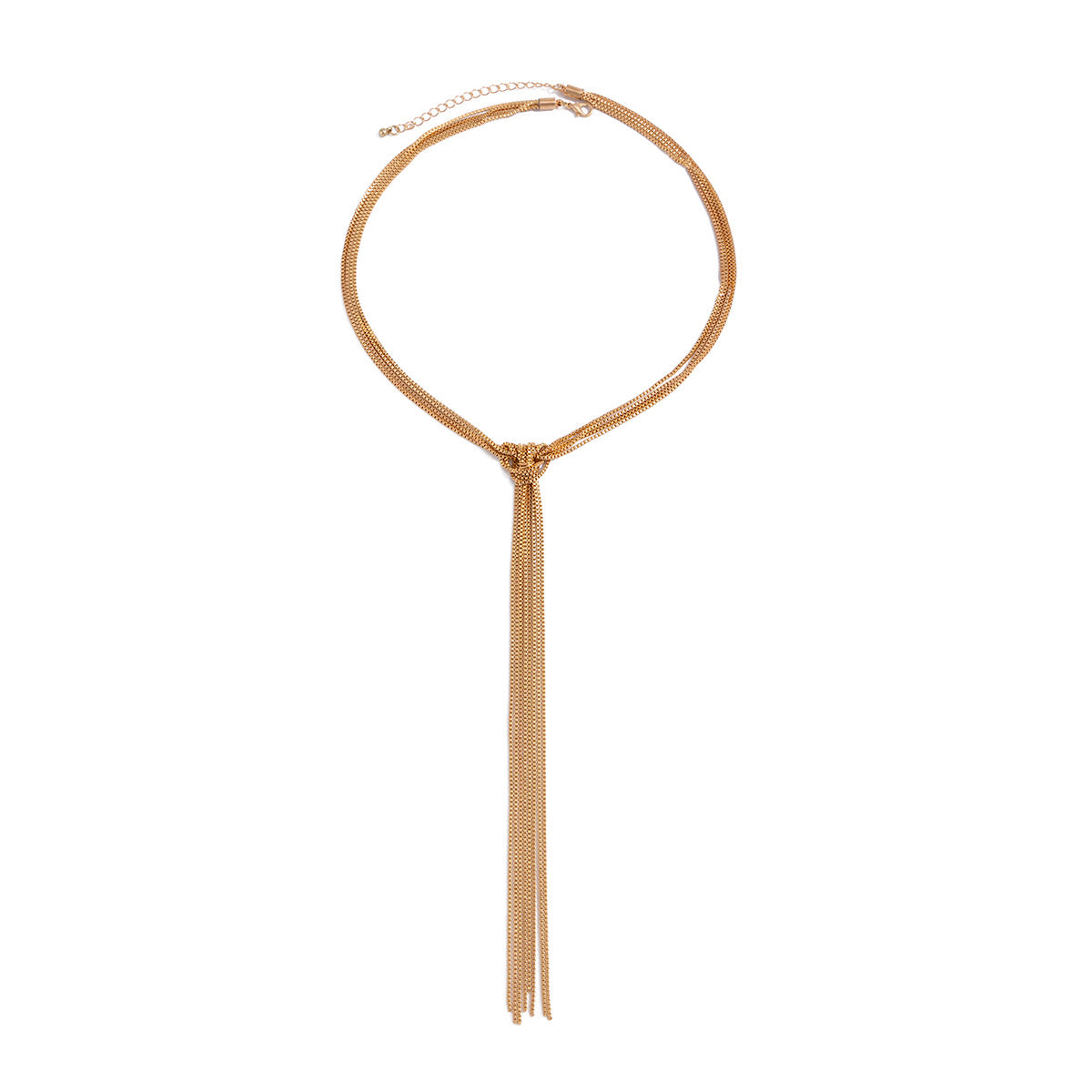 Minimalist Geometric Plated Iron Tassel Necklace for Women