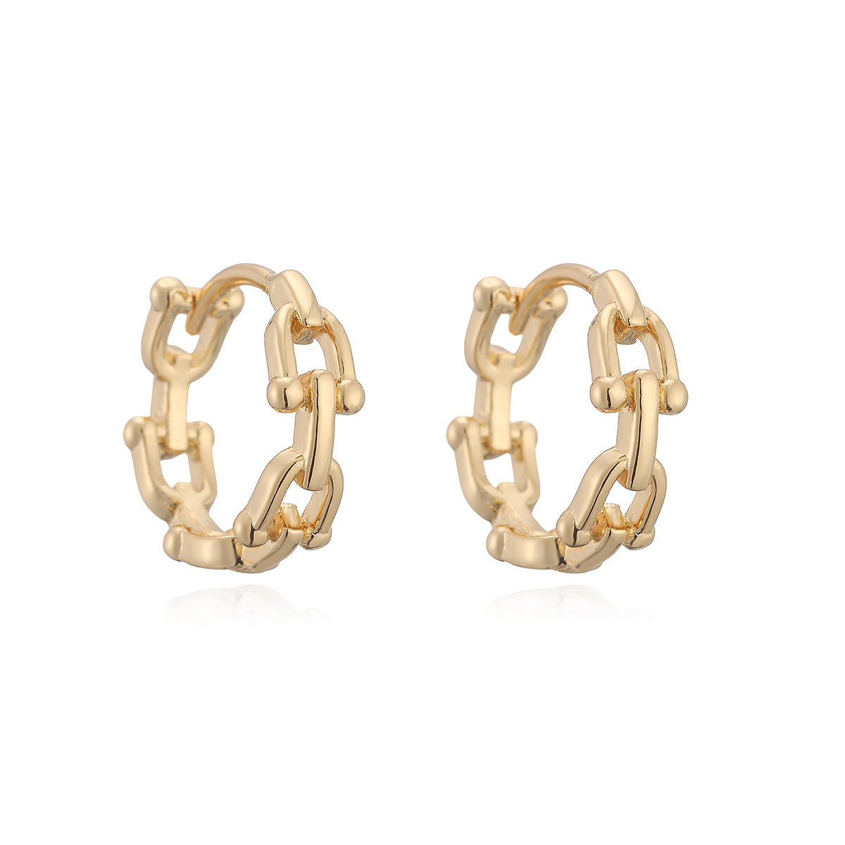 Minimalist Luxury 18K Gold Plated Brass Geometric Hollow Earrings for Women