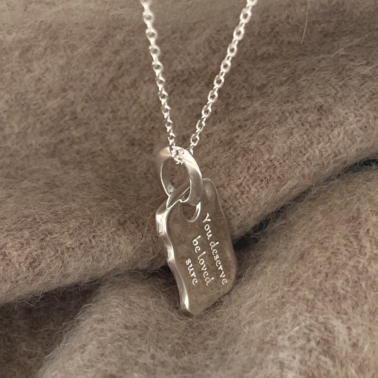 Geometric Letter Pendant Necklace in 925 Sterling Silver with Minimalist and Edgy Design