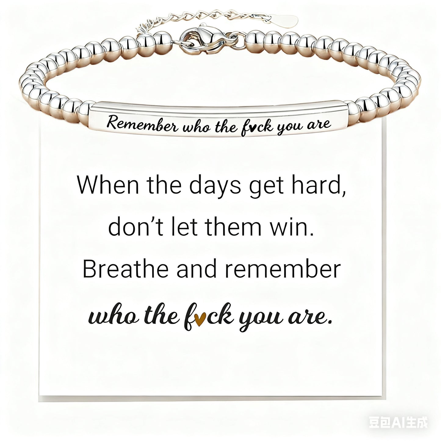 Minimalist Geometric Round Polished Stainless Steel Beaded Bracelet Adjustable Engraved for Unisex