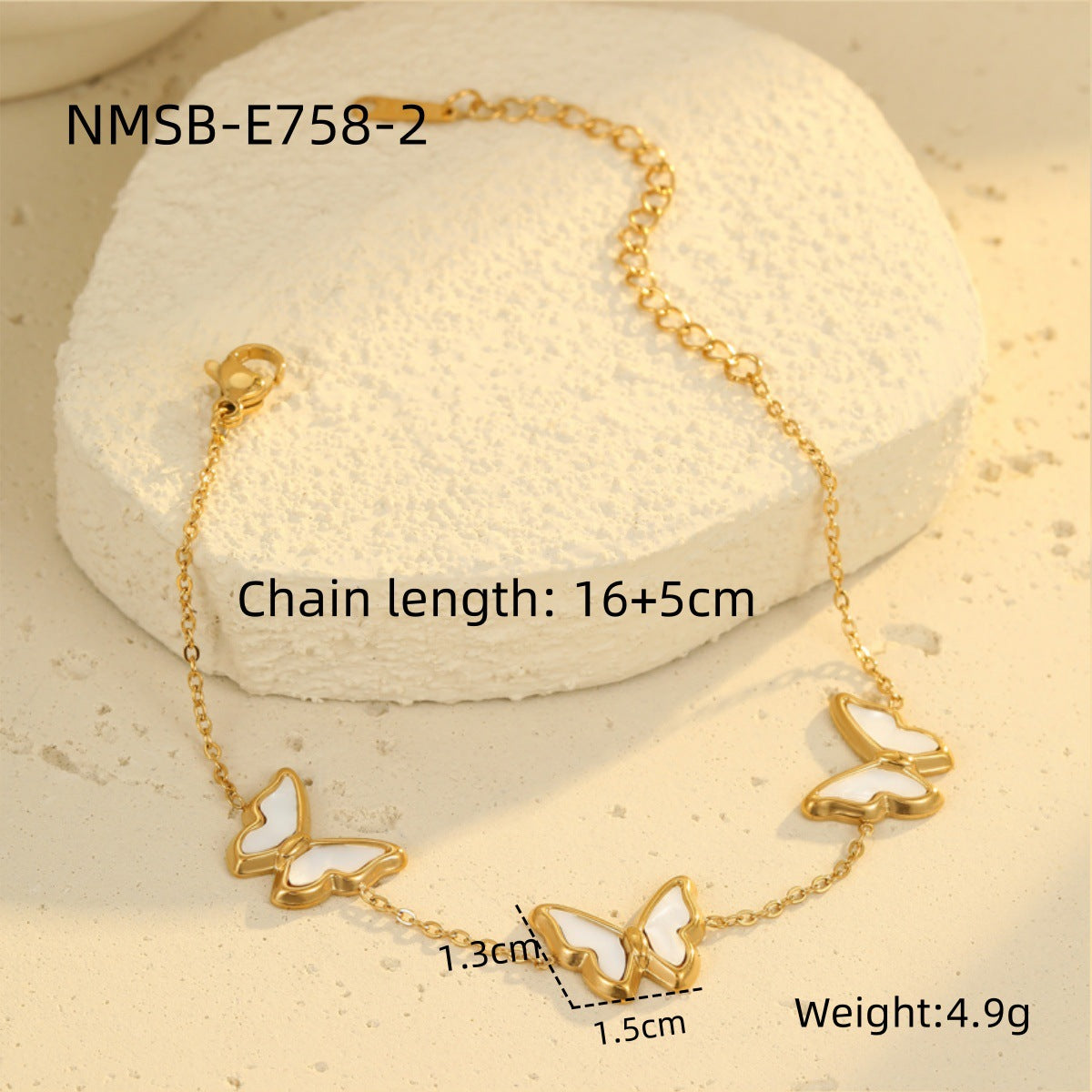 Set Collana Pendente a Farfalla OL alla Moda con Catena in Acciaio Inossidabile e Orecchini e Anello Abbinati