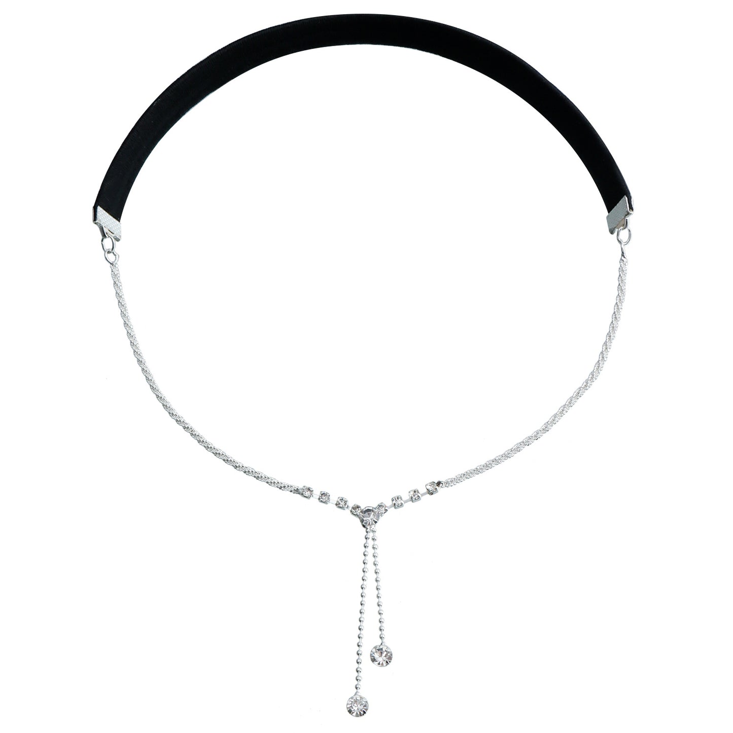 Geometric Fringe Anklet for Women with Rhinestone Accents and Alloy Chain
