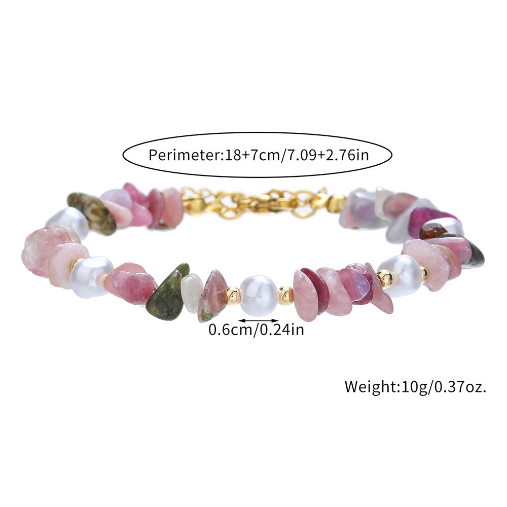 Geometric Style Lapis Lazuli and Freshwater Pearl Bracelet in Stainless Steel for Women and Men