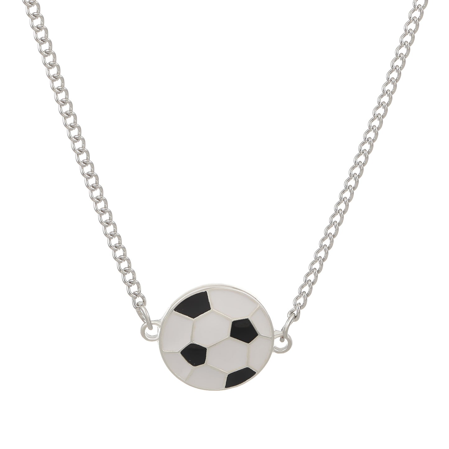 Collana con ciondolo sportivo geometrico in lega placcata per donna
