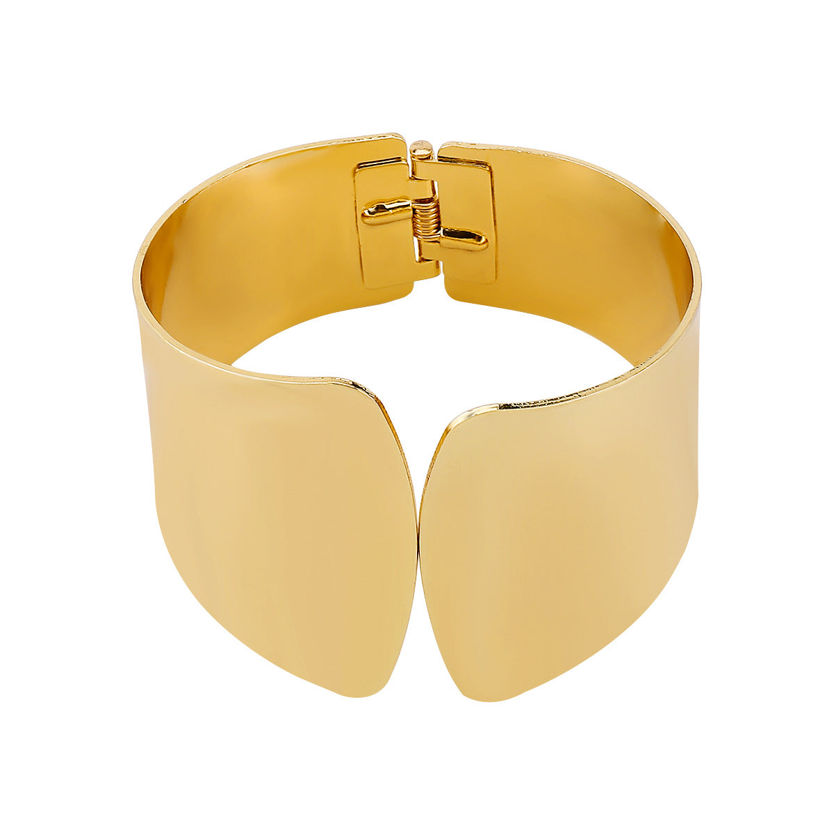 Bracciale da polso aperto in metallo liscio geometrico bicolore personalizzato