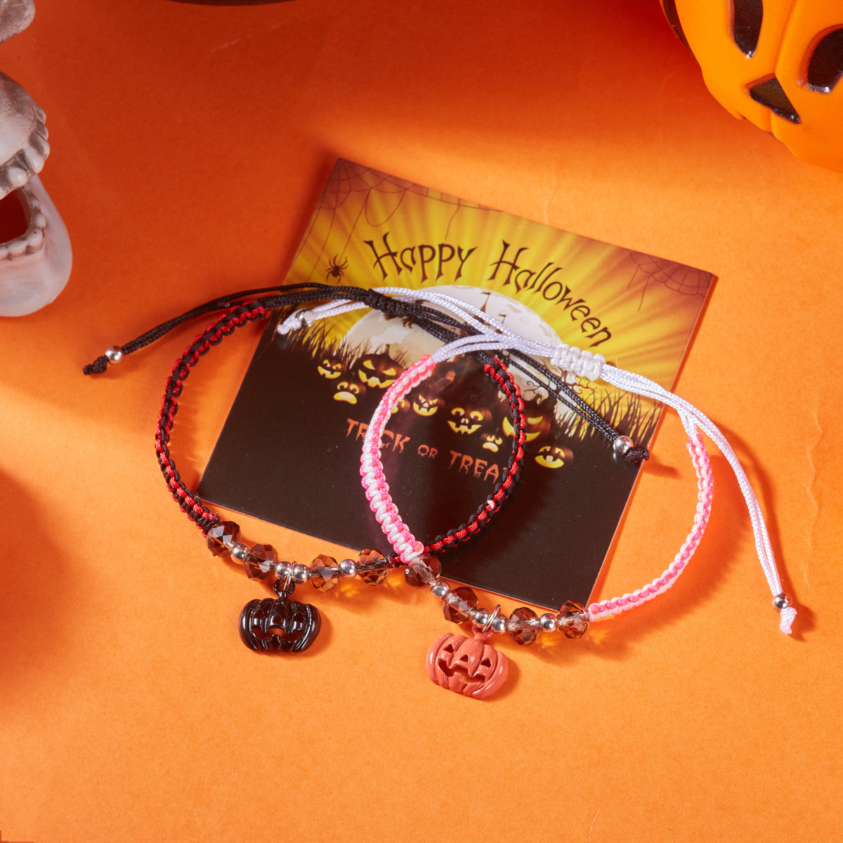 Cartoon Heart Zinc Alloy Plated Magnetic Beaded Bracelet Unisex Adjustable Holiday Jewelry