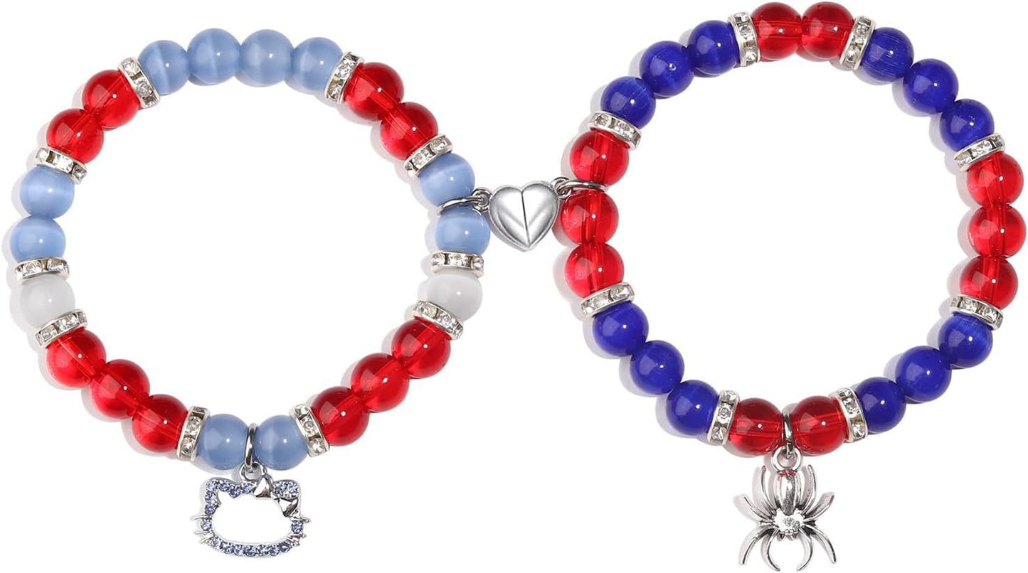 Sweet Heart Animal Shape Alloy Rhinestone Charm Bracelet for Couples