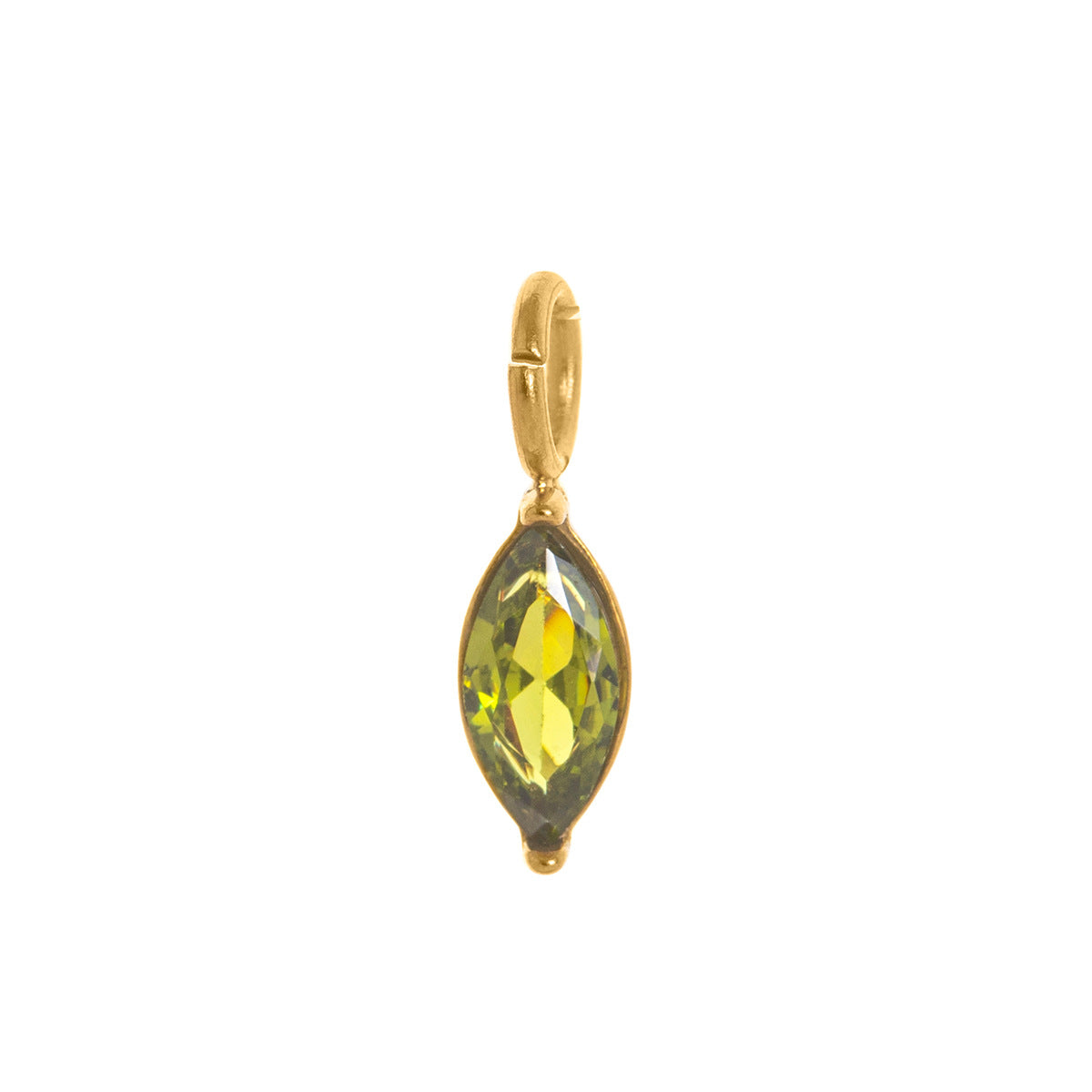 Elegant Teardrop Geometric Titanium Steel Cubic Zirconia Inlay Pendant Charm Bar Plated