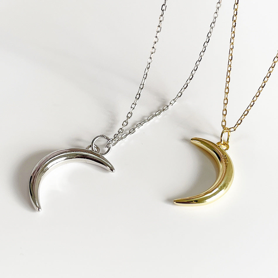 Collana Luna in Argento Sterling 925 Placcato Oro Design Geometrico