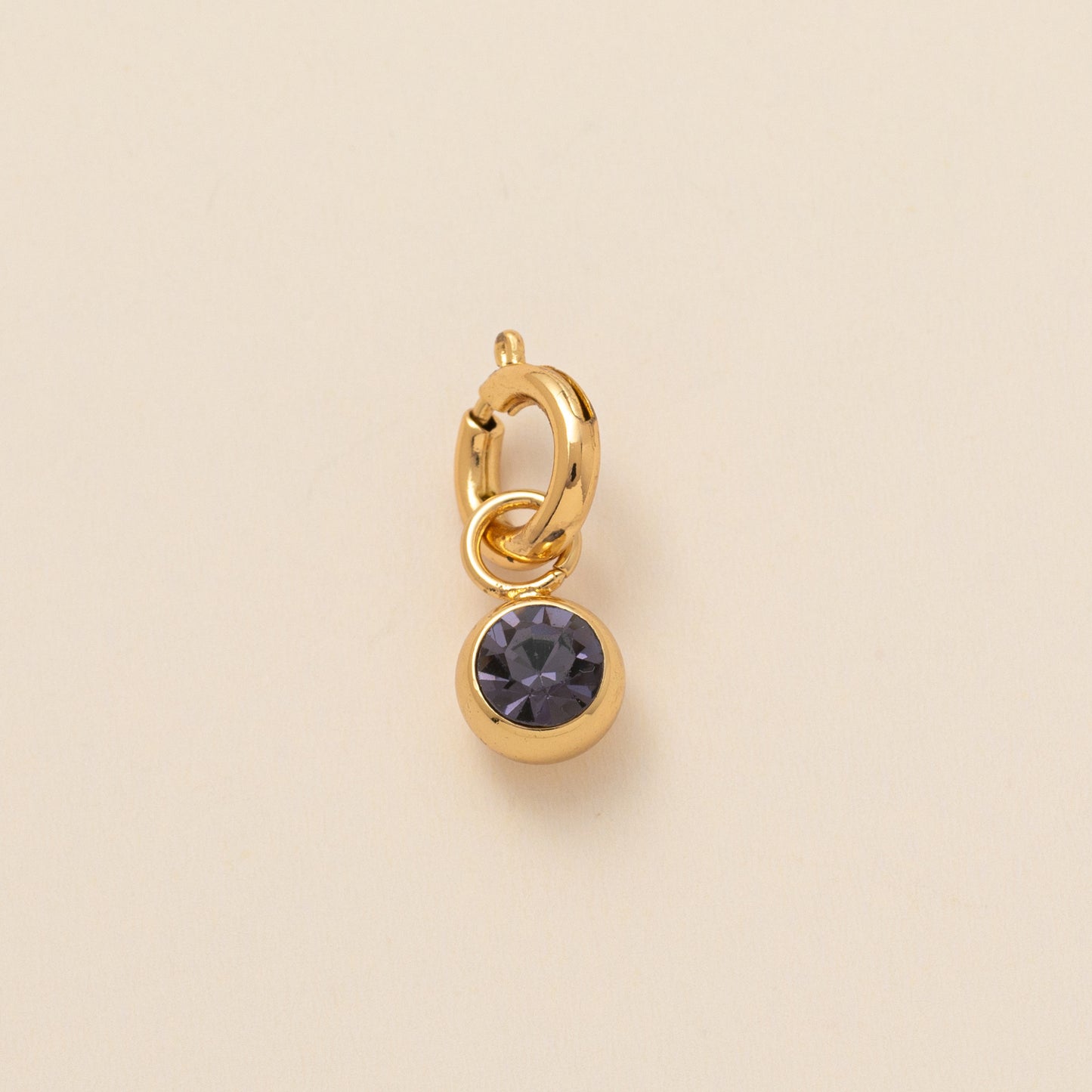 Colorful Cubic Zirconia Star Round Pendant Brass Plated Necklace Charm Bar for December Birthstone