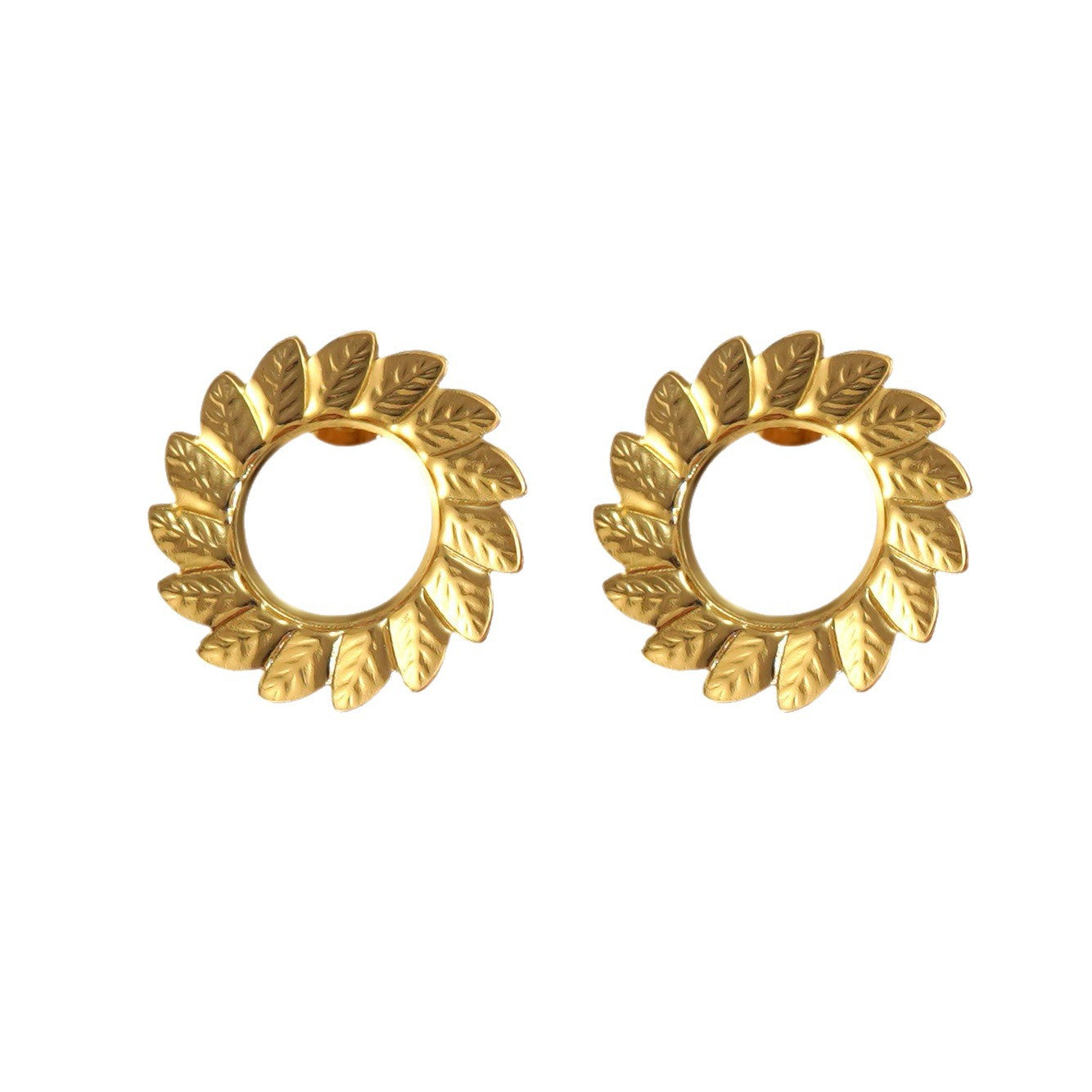 Vintage Elegant Geometric Floral Stainless Steel Earrings