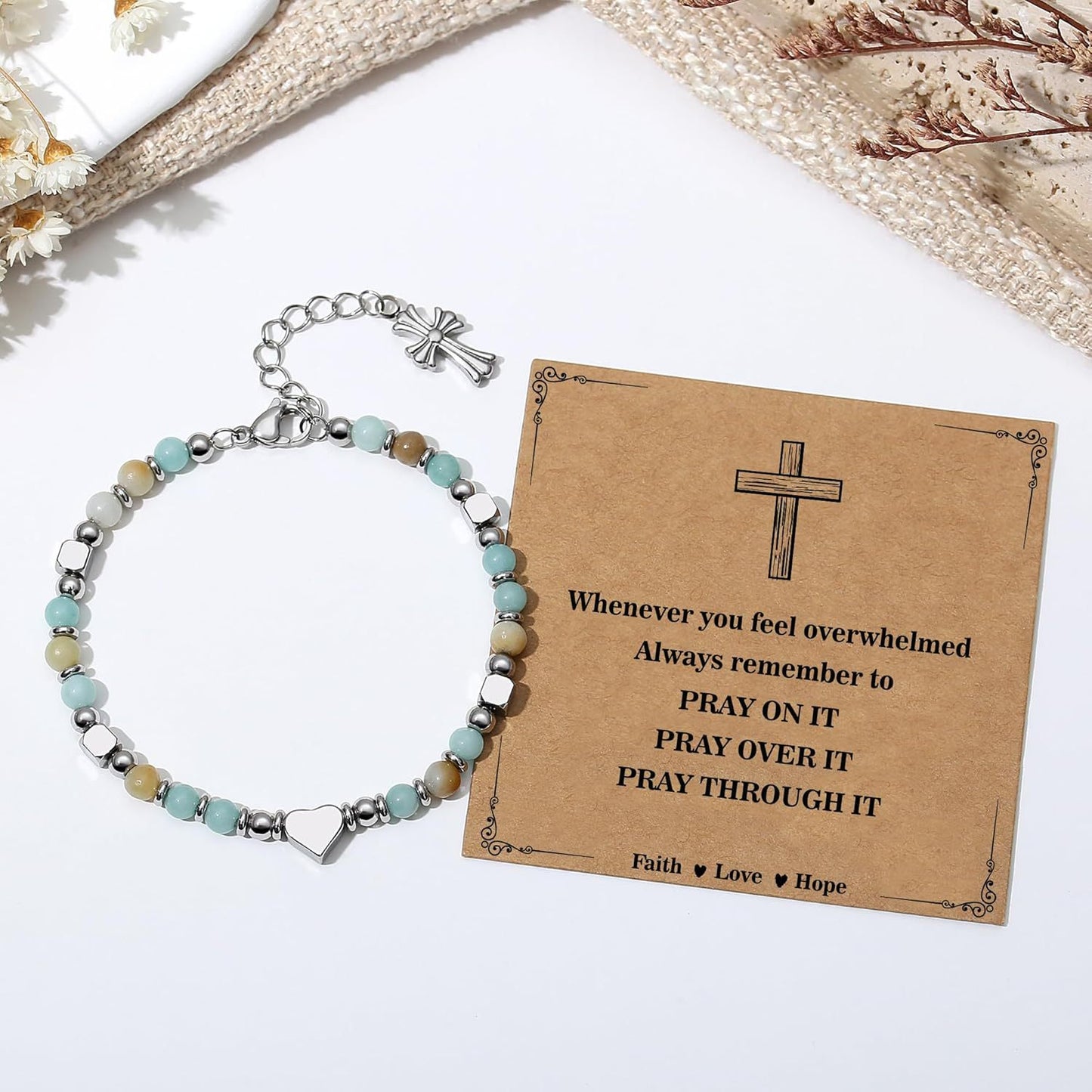 Sweet Heart Cross Stainless Steel Bracelet