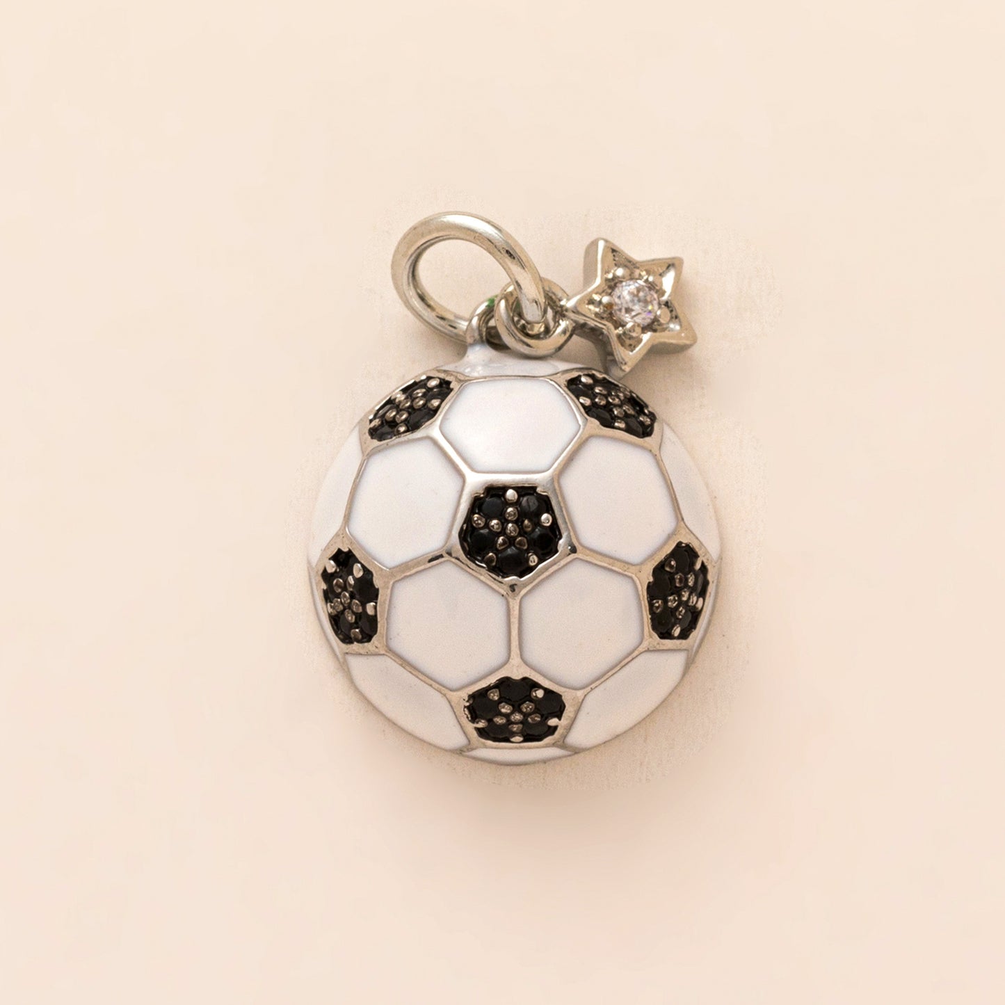 Vintage Sporty Gold Plated Brass Ball Chain with Stainless Steel Cartoon Pendant Charm Bar