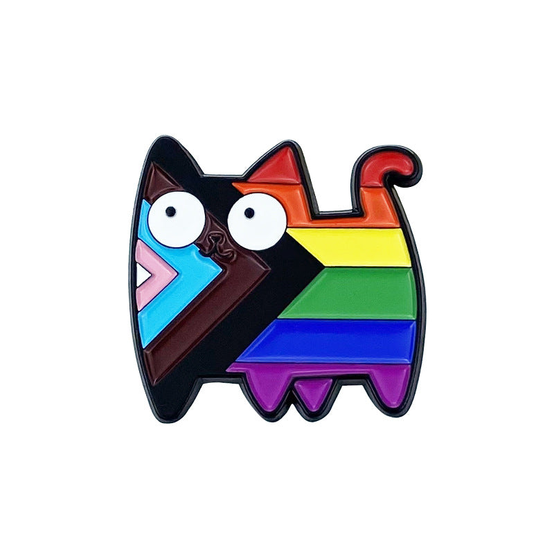 Rainbow Series Letter Zinc Alloy Baking Varnish Brooch Set
