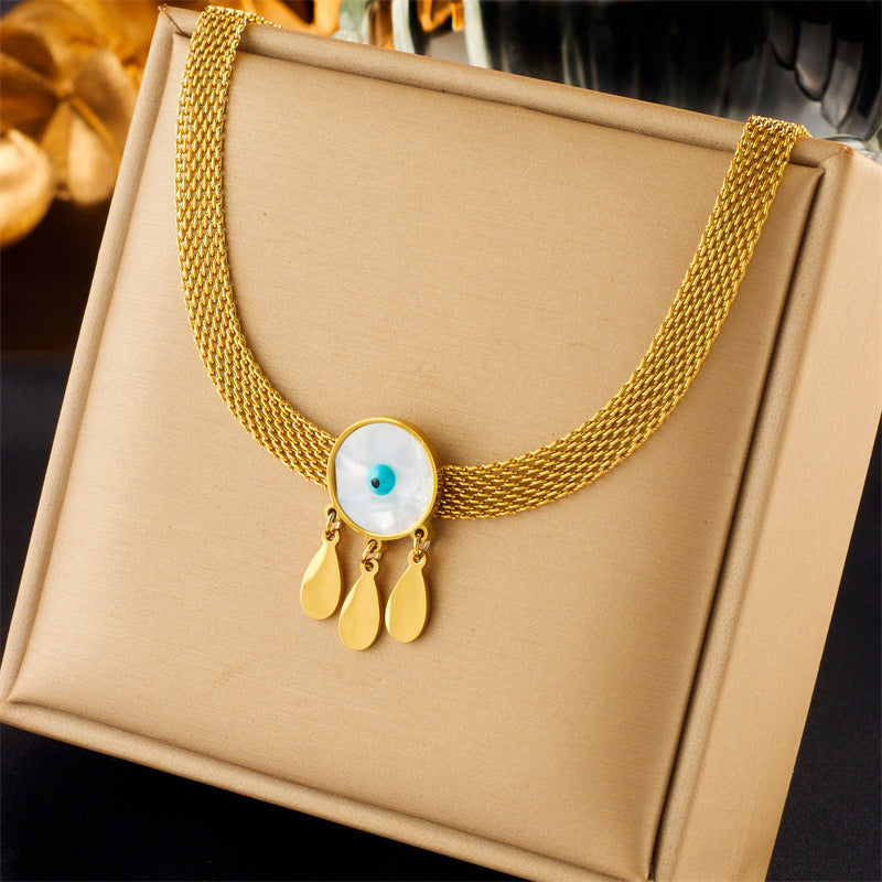 Fashionable Minimalist Butterfly Heart Pearl Pendant Necklace in Stainless Steel with Plated Finish for Women