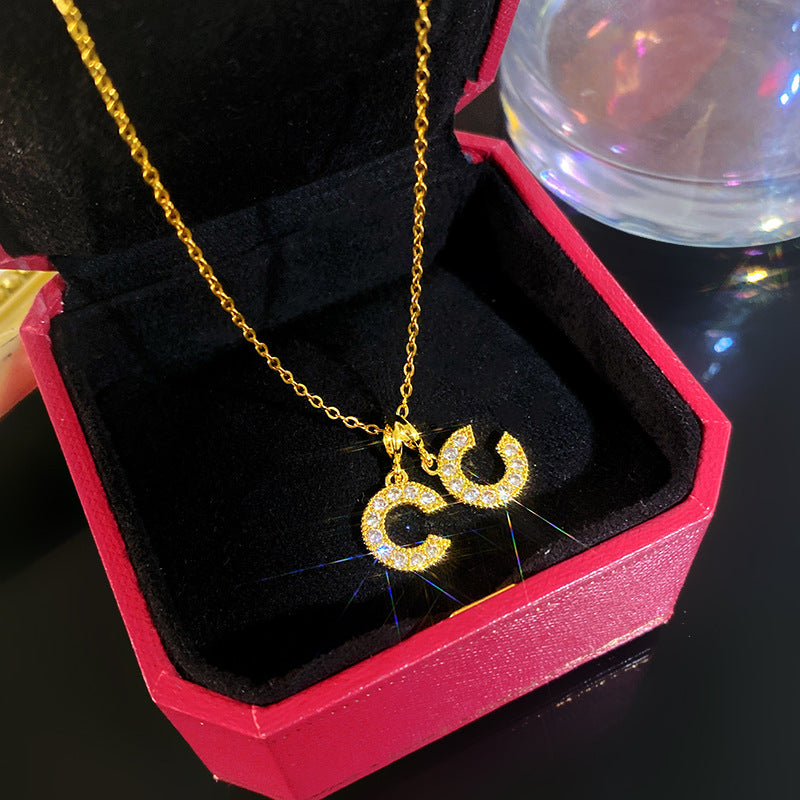 Sporty Sweet Micro-Set Cubic Zirconia Fruit Square Pendant Titanium Steel Cable Chain Necklace