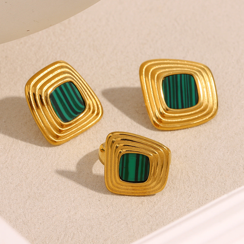 Fashionable Minimalist Geometric Acrylic Earrings with Stainless Steel Posts and 18K Gold Plating