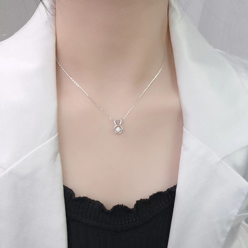 Adorable Rabbit-Shaped Pendant Necklace in Titanium Steel with Plated Finish for Women and Unisex Wear