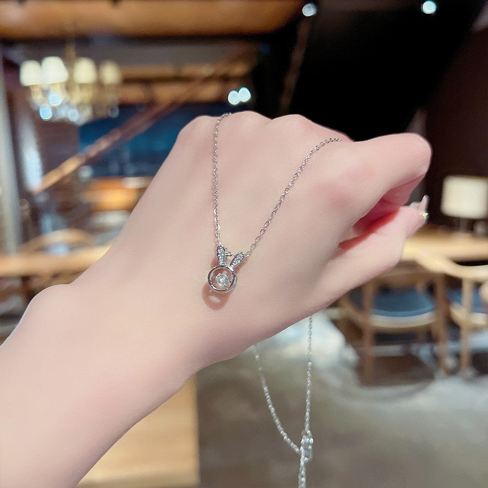 Adorable Rabbit-Shaped Pendant Necklace in Titanium Steel with Plated Finish for Women and Unisex Wear