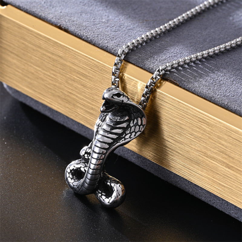 Collar Colgante De Acero Inoxidable Con Diseño De Animal Geométrico Punk Hip-Hop Con Cadena De Bolas Unisex